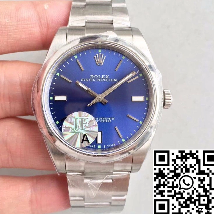 114300 Dial Rolex Perpetual Factory Oyster JF 39 Blue 0306